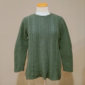 Forest Green Cableknit Sweater J. Jill size Large